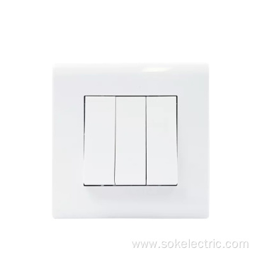 16AX250V 3Gang 2Way Switch White Wide Rocker switches